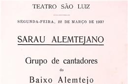 Crónicas do cante: voltamos ao Sarau “Alemtejano” de 1937