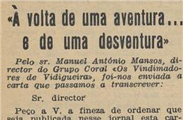 Crónicas do cante: “À volta de uma aventura… e de uma desventura”