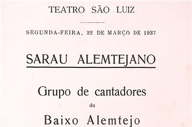 Crónicas do cante: voltamos ao Sarau “Alemtejano” de 1937