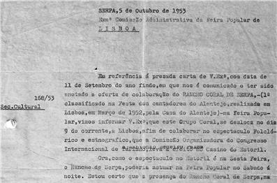 Crónicas do cante: Grupo Coral e Etnográfico da Casa do Povo de Serpa