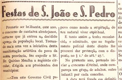 Crónicas do cante: Os concursos distritais de cantares de Beja, impulsionados por Quirino Mealha, nos finais de 1940!