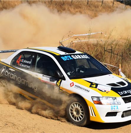 Carlos Martins/Daniel Amaral (Mitsubishi Evo VII), vencedores do Rali Flor do Alentejo, em 2018